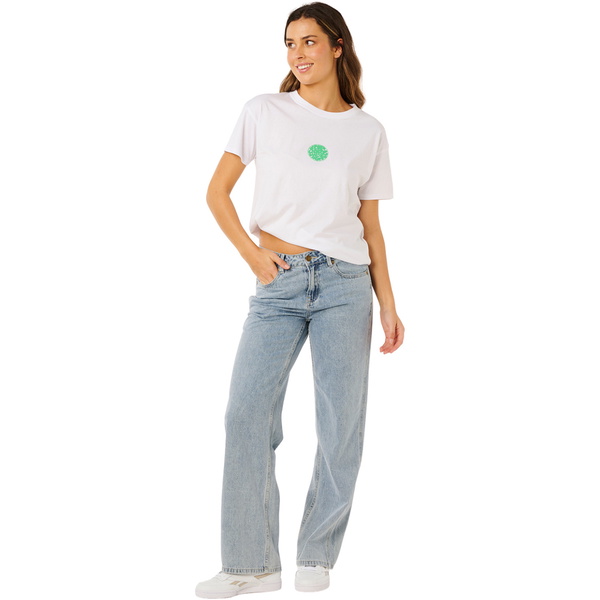 2026 Rip Curl Frauen Icons Of Surf Relaxed Tee 0EGWTE - Optical White